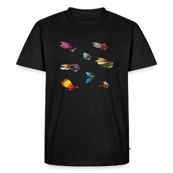 Pêche à la mouche à nouer - T-shirt Premium bio Homme - noir - Devant - Nico (187cm)