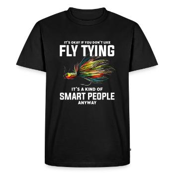 Pêche à la mouche des gens intelligents attachant - T-shirt Premium bio Homme - noir - Devant - Nico (187cm)