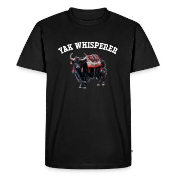 Yak Whisperer Himalayan Tibet - Men's Premium Organic T-Shirt - black - Front - Nico (187cm)