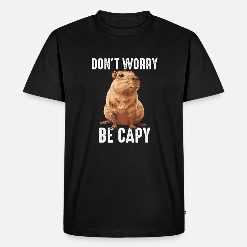 Capybara be capy - Männer Premium Bio T-Shirt - Schwarz