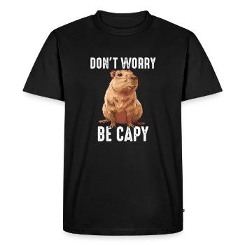 Capybara be capy - Männer Premium Bio T-Shirt - Schwarz - Vorne - Nico (187cm)