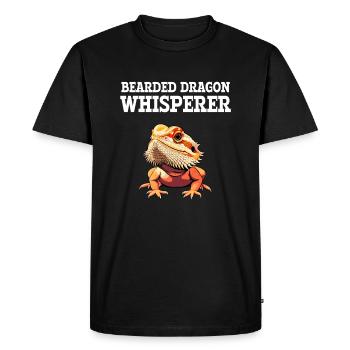 Chuchoteur de dragon barbu, reptile barbu - T-shirt Premium bio Homme - noir - Devant - Nico (187cm)
