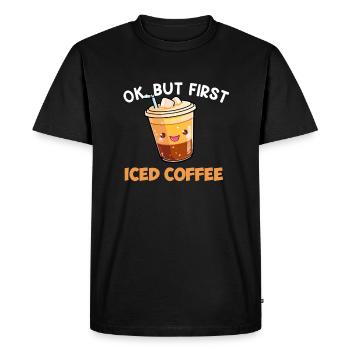 powered by iced coffee, iced coffee - Men's Premium Organic T-Shirt - black - Front - Nico (187cm)