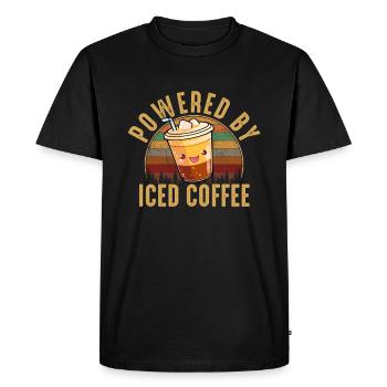 powered by iced coffee, iced coffee - Men's Premium Organic T-Shirt - black - Front - Nico (187cm)