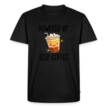 powered by iced coffee, iced coffee - Men's Premium Organic T-Shirt - black - Front - Nico (187cm)