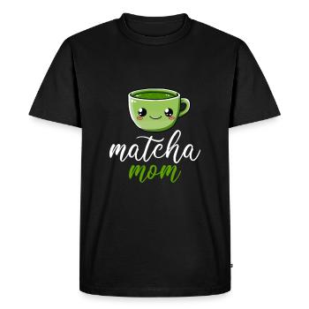 Matcha maman, matcha - T-shirt Premium bio Homme - noir - Devant - Nico (187cm)