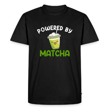powered by matcha, matcha - Männer Premium Bio T-Shirt - Schwarz - Vorne - Nico (187cm)