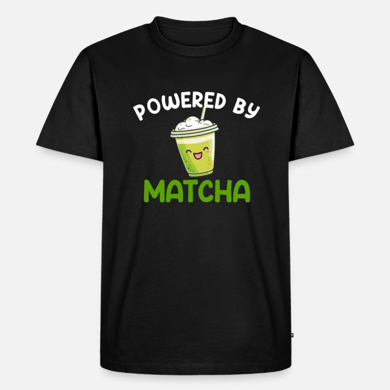 powered by matcha, matcha - Männer Premium Bio T-Shirt - Schwarz