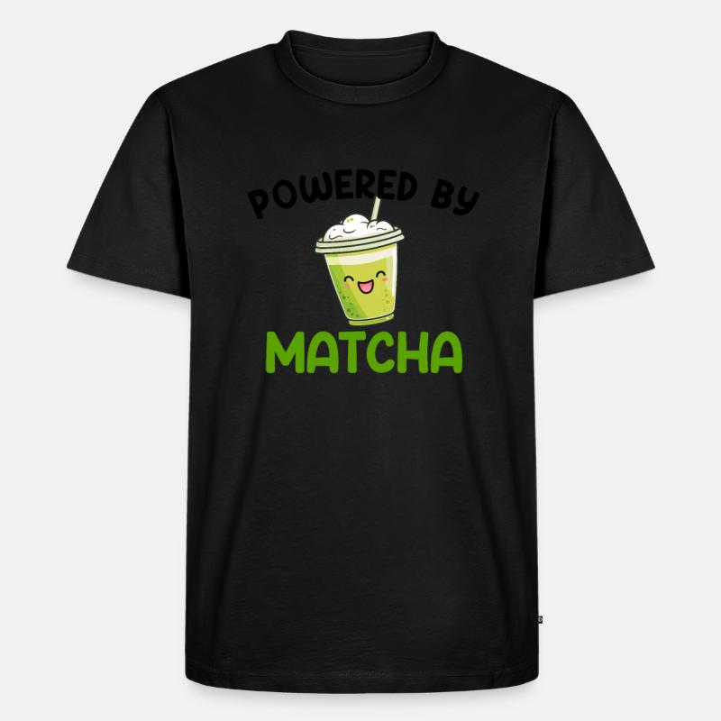 powered by matcha, matcha - Männer Premium Bio T-Shirt - Schwarz