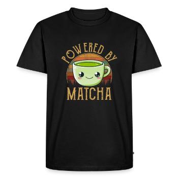 Propulsé par Matcha, Matcha - T-shirt Premium bio Homme - noir - Devant - Nico (187cm)