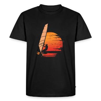 Windsurf vintage, Planche à voile - T-shirt Premium bio Homme - noir - Devant - Nico (187cm)