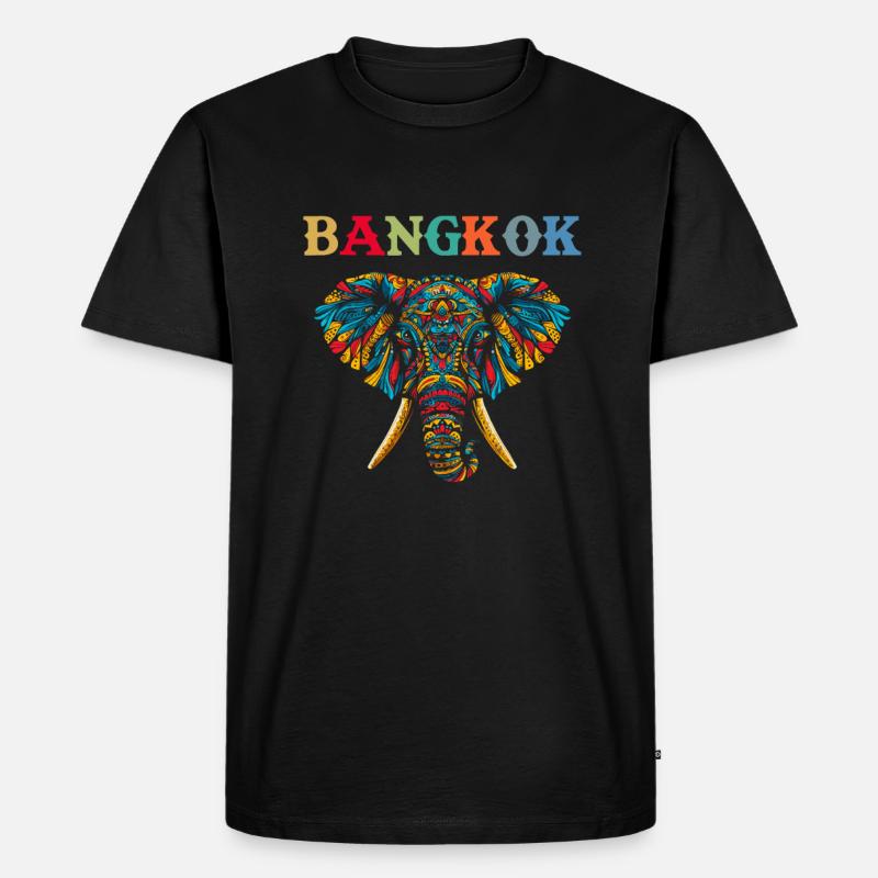 Elephant Thailand - Männer Premium Bio T-Shirt - Schwarz
