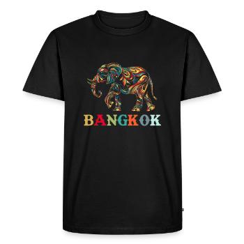 Éléphant Thaïlande - T-shirt Premium bio Homme - noir - Devant - Nico (187cm)