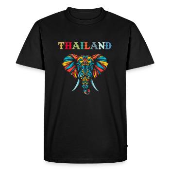 Éléphant Thaïlande - T-shirt Premium bio Homme - noir - Devant - Nico (187cm)