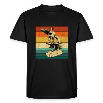 Microscopie Scientifique Biologiste Microscope - T-shirt Premium bio Homme - noir - Devant - Nico (187cm)