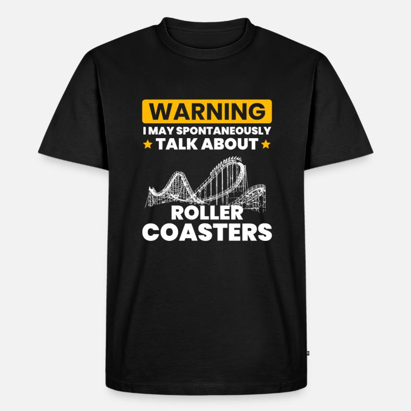 talk spontaneously rollercoasters - Männer Premium Bio T-Shirt - Schwarz