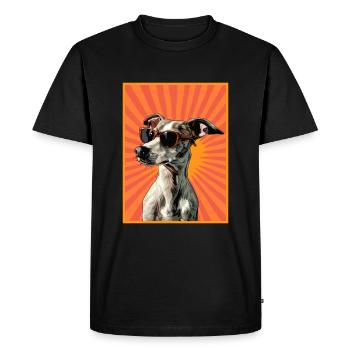 Chien Whippet - T-shirt Premium bio Homme - noir - Devant - Nico (187cm)