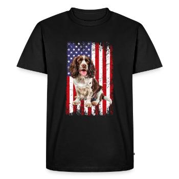 Épagneul springer - T-shirt Premium bio Homme - noir - Devant - Nico (187cm)