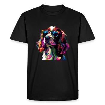 Épagneul springer - T-shirt Premium bio Homme - noir - Devant - Nico (187cm)