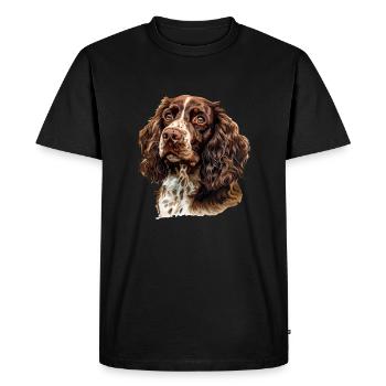 Épagneul springer - T-shirt Premium bio Homme - noir - Devant - Nico (187cm)