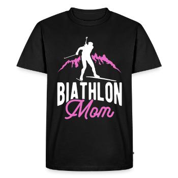 Biathlon Maman Amoureuse Des Sports D’hiver Biathlète Maman Bergl - T-shirt Premium bio Homme - noir - Devant - Nico (187cm)