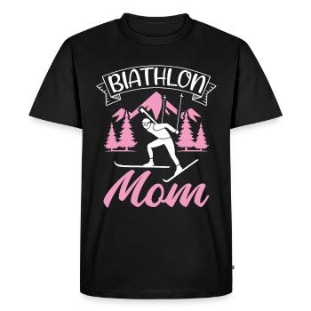 Biathlon Maman Amoureuse Des Sports D’hiver Biathlète Maman Bergl - T-shirt Premium bio Homme - noir - Devant - Nico (187cm)