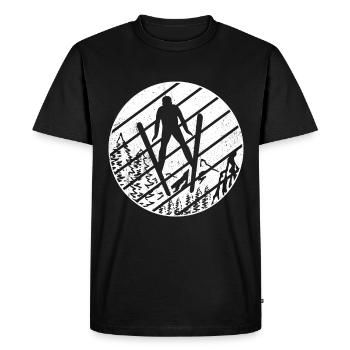 Ski Jumping Retro Ski Flying Winter Sports Ski Jumping - Men's Premium Organic T-Shirt - black - Front - Nico (187cm)