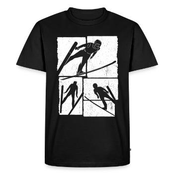 Ski Jumping Retro Ski Flying Winter Sports Ski Jumping - Men's Premium Organic T-Shirt - black - Front - Nico (187cm)