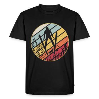 Ski Jumping Vintage Ski Flying Ski Holiday Ski Skisp - Men's Premium Organic T-Shirt - black - Front - Nico (187cm)