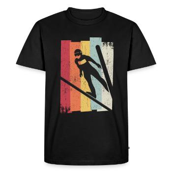 Ski Jumping Retro Ski Flying Ski Holiday Sport Ski S - Men's Premium Organic T-Shirt - black - Front - Nico (187cm)