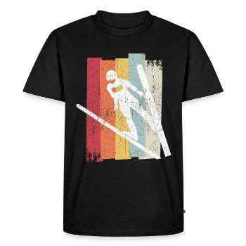 Ski Jumping Retro Ski Flying Winter Sports Ski Jumping - Men's Premium Organic T-Shirt - black - Front - Nico (187cm)