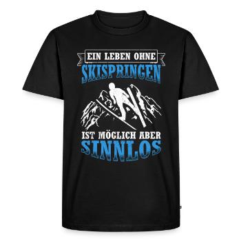 Ski Jumping Ski Flying Competition Winter Sports Skisp - Men's Premium Organic T-Shirt - black - Front - Nico (187cm)