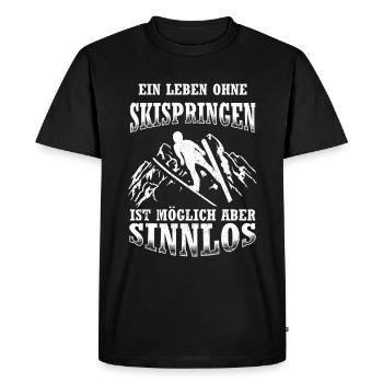 Une vie sans saut à ski, c’est possible, mais ça ne sert à rien - T-shirt Premium bio Homme - noir - Devant - Nico (187cm)