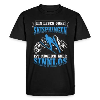 Une vie sans saut à ski, c’est possible, mais ça ne sert à rien - T-shirt Premium bio Homme - noir - Devant - Nico (187cm)