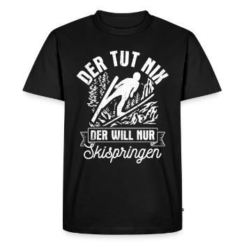 Ski Jumping Ski Flying Competition Winter Sports Skisp - Men's Premium Organic T-Shirt - black - Front - Nico (187cm)