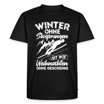Ski Jumping Ski Flying Competition Winter Sports Skisp - Men's Premium Organic T-Shirt - black - Front - Nico (187cm)