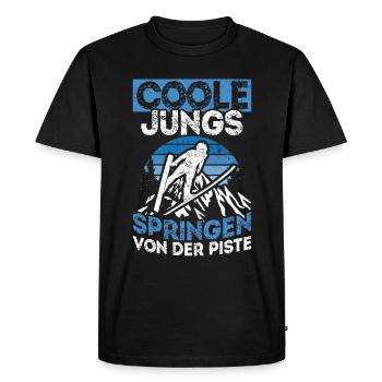 Ski Jumping Ski Flying Competition Winter Sports Skisp - Men's Premium Organic T-Shirt - black - Front - Nico (187cm)