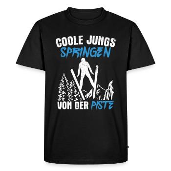 Ski Jumping Ski Flying Competition Winter Sports Skisp - Men's Premium Organic T-Shirt - black - Front - Nico (187cm)