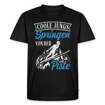 Ski Jumping Ski Flying Competition Winter Sports Skisp - Men's Premium Organic T-Shirt - black - Front - Nico (187cm)
