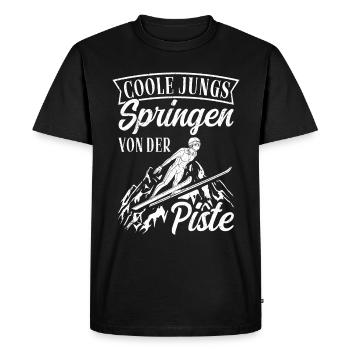 Ski Jumping Ski Flying Competition Winter Sports Skisp - Men's Premium Organic T-Shirt - black - Front - Nico (187cm)