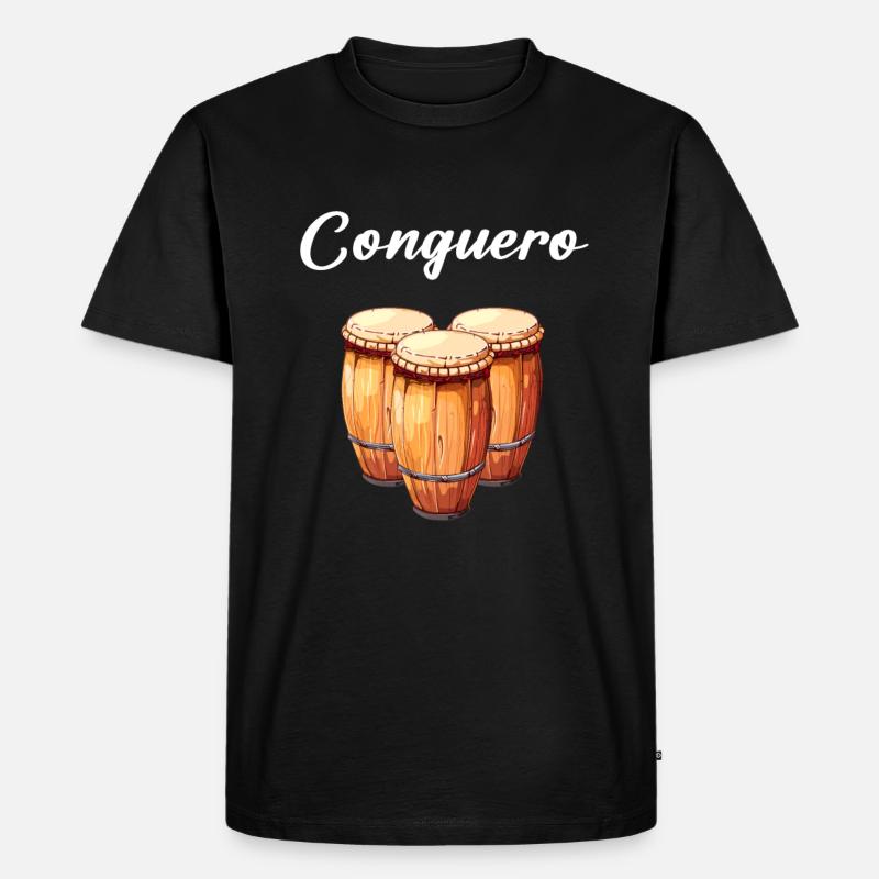 conga instrument drums - Männer Premium Bio T-Shirt - Schwarz