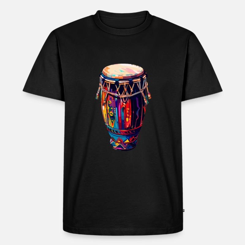 conga instrument drums - Männer Premium Bio T-Shirt - Schwarz