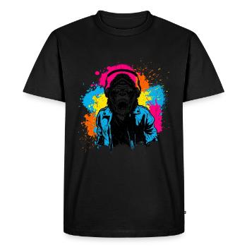 DJ Monkey Music Party Fun Sunglasses Fun Dancing C - Men's Premium Organic T-Shirt - black - Front - Nico (187cm)