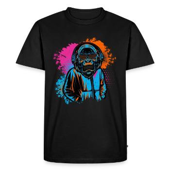 DJ Monkey Music Party Fun Sunglasses Fun Dancing C - Men's Premium Organic T-Shirt - black - Front - Nico (187cm)