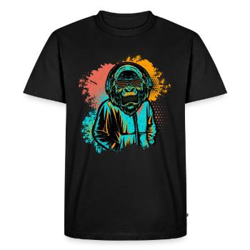 DJ Monkey Music Party Fun Sunglasses Monkey Headph - Men's Premium Organic T-Shirt - black - Front - Nico (187cm)