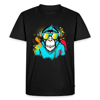 DJ Monkey Music Party Fun Sunglasses Fun Dancing C - Men's Premium Organic T-Shirt - black - Front - Nico (187cm)