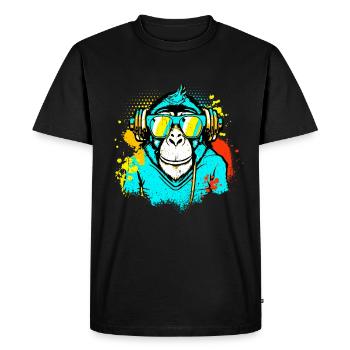 DJ Monkey Music Party Fun Sunglasses Monkey Headph - Men's Premium Organic T-Shirt - black - Front - Nico (187cm)
