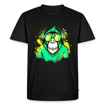 DJ Monkey Music Party Fun Sunglasses Monkey Headph - Men's Premium Organic T-Shirt - black - Front - Nico (187cm)