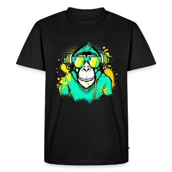 DJ Monkey Music Party Fun Sunglasses Fun Dancing C - Men's Premium Organic T-Shirt - black - Front - Nico (187cm)
