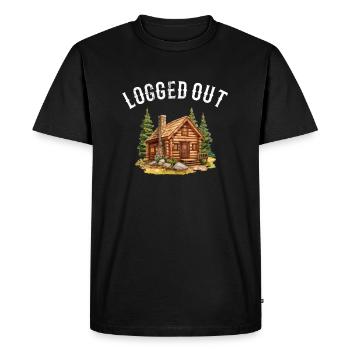 Cabane déconnectée, cabine extérieure - T-shirt Premium bio Homme - noir - Devant - Nico (187cm)